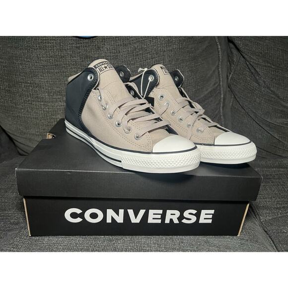 Unisex Converse Sneakers Size 9/11 Chuck Taylor Black/Papyrus Mid Top CTAS - Picture 1 of 10